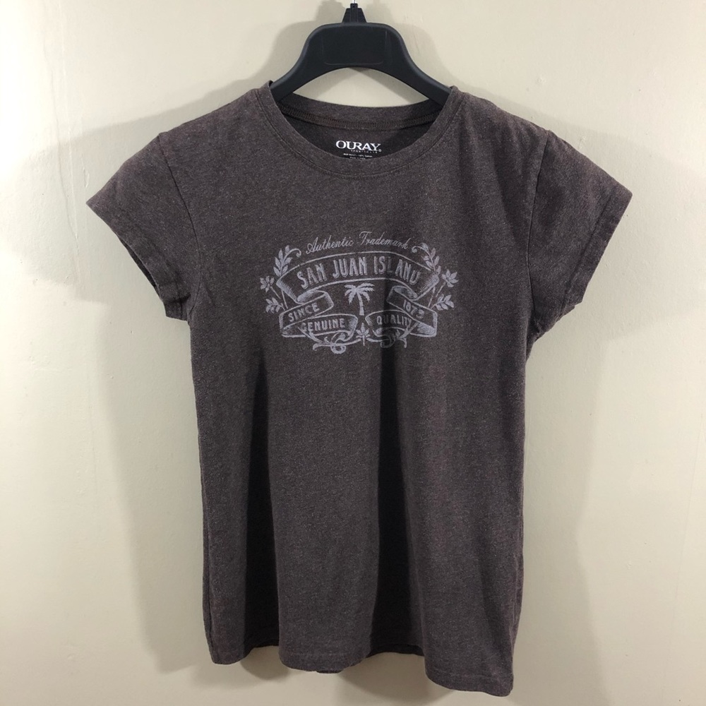 Brown San Juan Island Cotton T-Shirt